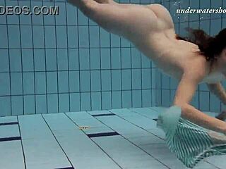 feeling so wild watching salaka ribkina dive into underwater passion with her tight body