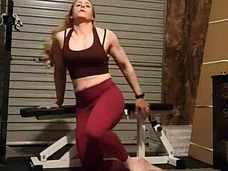 Gym Girl Rips Clothes In Teasing Striptease!