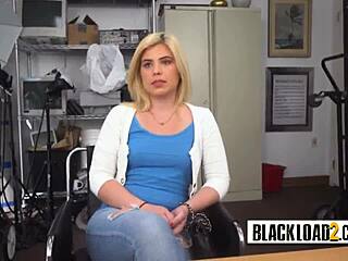 Blonde teen 18+ seduces director in office setting