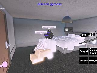 Hardcore sex with a slutty girl on Roblox