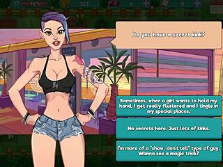 Sexy blonde MILF with big tits in Nutaku game