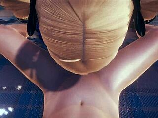 Exploring Genshin Impact hentai with Fischl's POV blowjob and facial cumshot action.