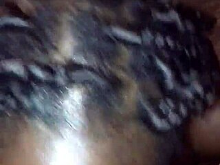 Darkskin shy teen tries first time on camera with nervous gagging action!