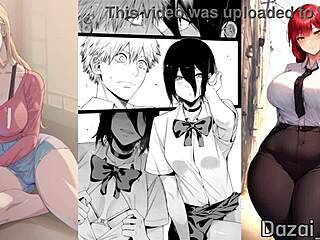 Beautiful anime babes in bondage in Chainsaw Man fetish film