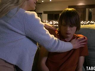 Stepmom Spencer Scott gives stepson taboo love with big tits
