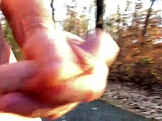 Clitlicker662 Flashes Naked in Forest for Solo Orgasm