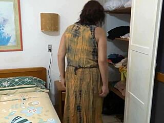 on the beach, i catch my stepmother dressing after a steamy session.