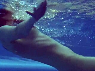 Watch Lina Mercury Swim in Red Lingerie Underwater