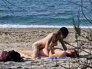 Beach Sex with Lovers Ends in Female Squirting Orgasms at 7:40 and 13:25. Raw Action Captured by New Telephoto Lens on Public Shore.