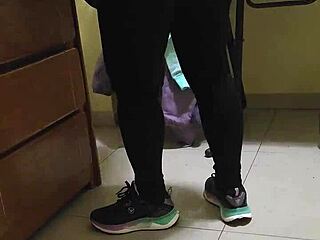 I hired a maid and she wears see-through leggings!
