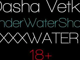 Dasha Teases Her Tight Pussy Under Shower Stream
